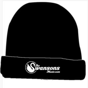 A Swansons Beanie cap in black color